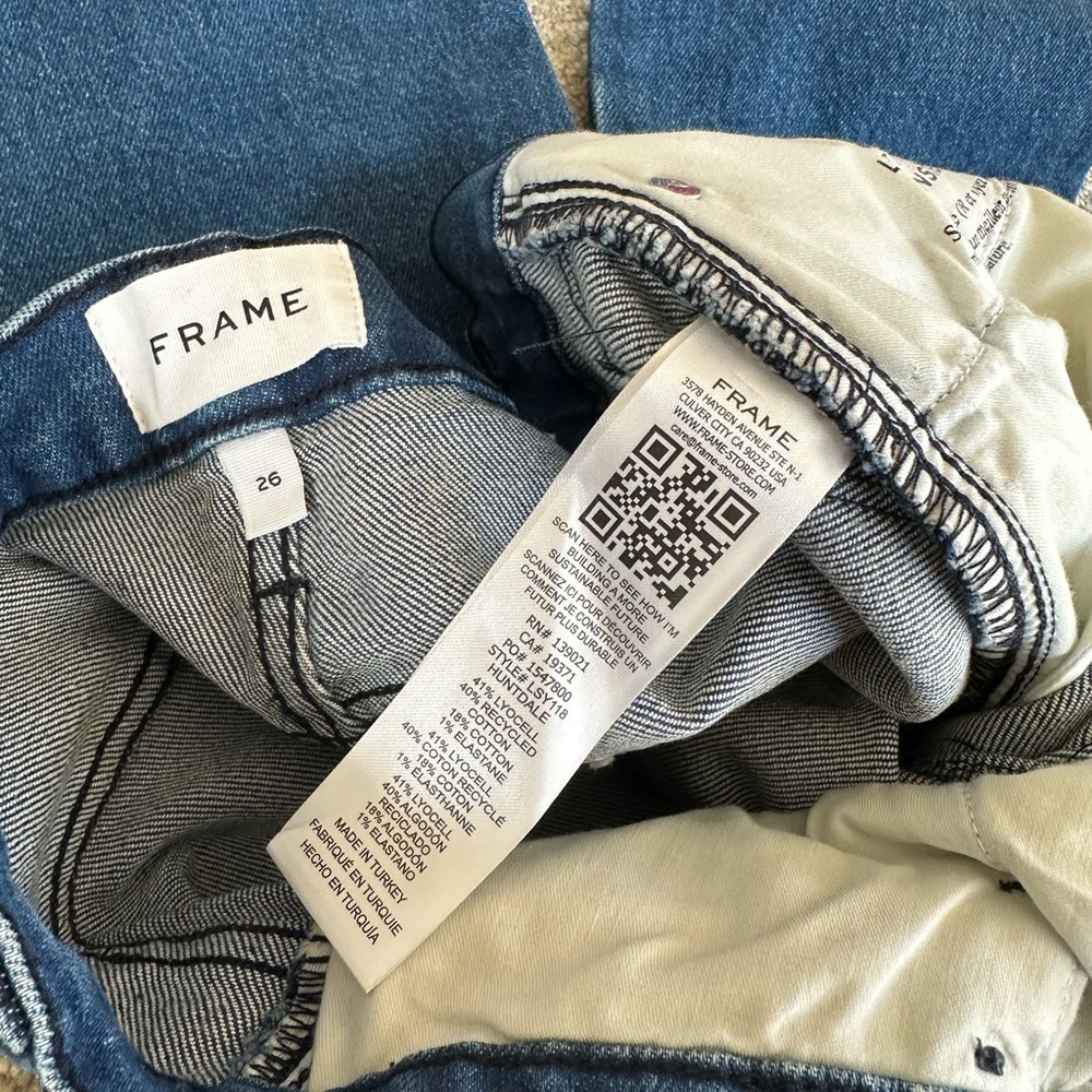 FRAME Denim “Le Sylvie Slender Straight” High Rise Straight Leg Jeans Size 26 - Picture 10 of 10